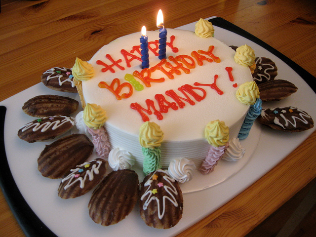 new happy birthday cake gif image with animated candles and fireworks. 
